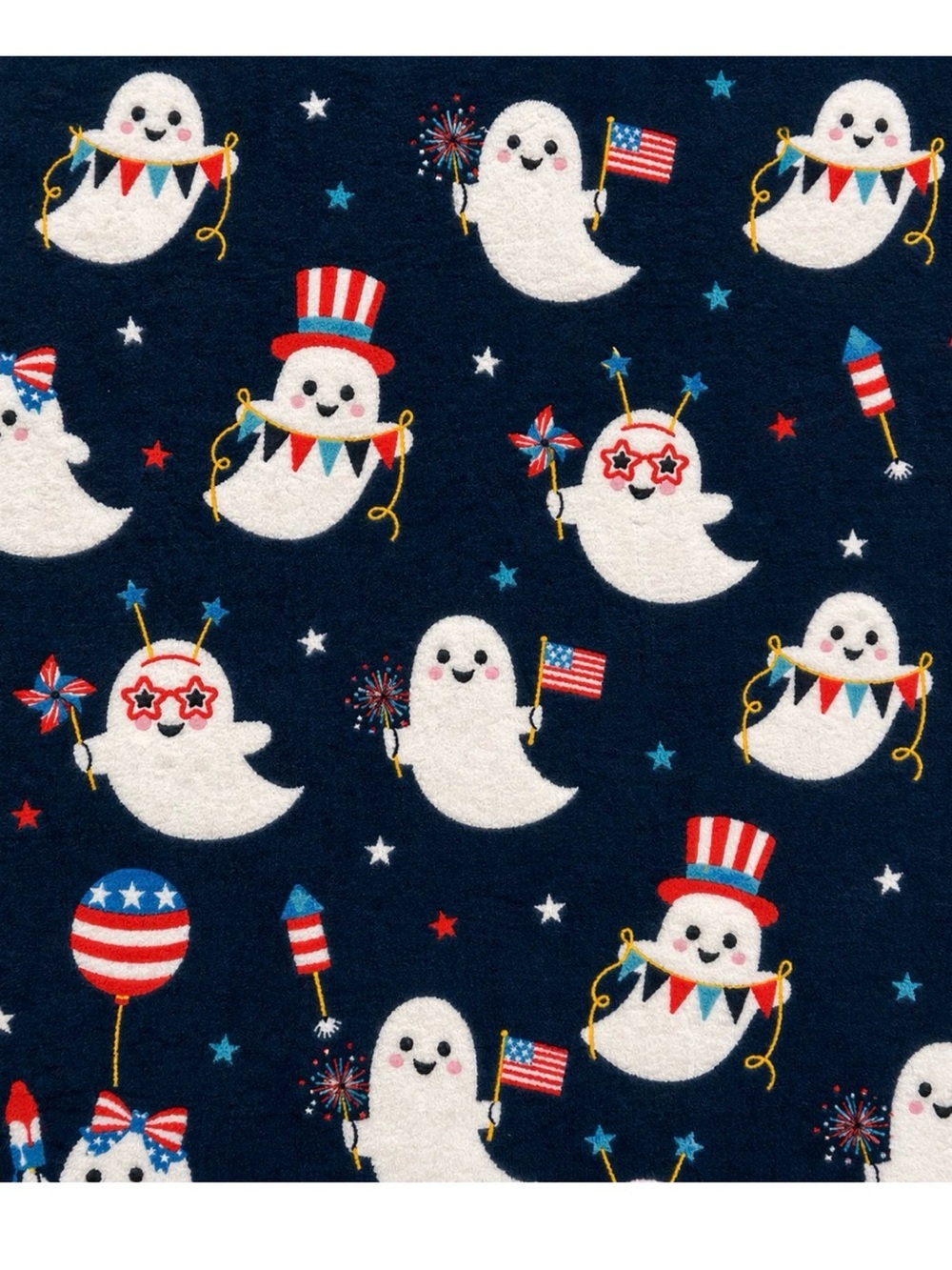 Navy Blue Ghost Print SUMMERWEEN Blanket - Picture 3 of 4